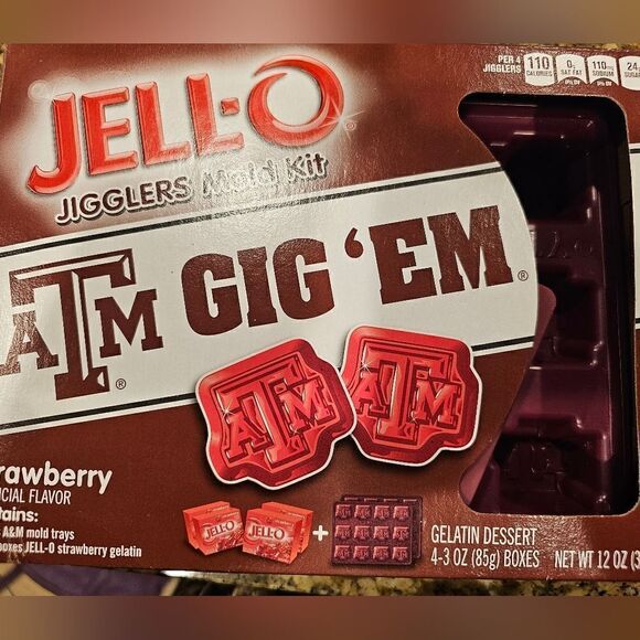 TEXAS A&M GIG‘EM Jell-O Jiggler Mold Kit & Cookie Cutter - Picture 1 of 5